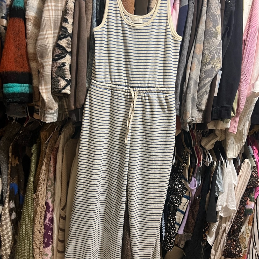 Striped Sleeveless Jumpsuit